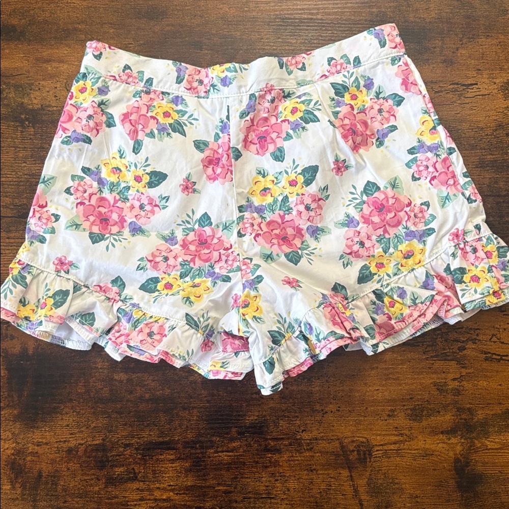 Janie and Jack Floral Shorts Ruffle Hem Size 10 Garden Party Spring - Picture 6 of 8